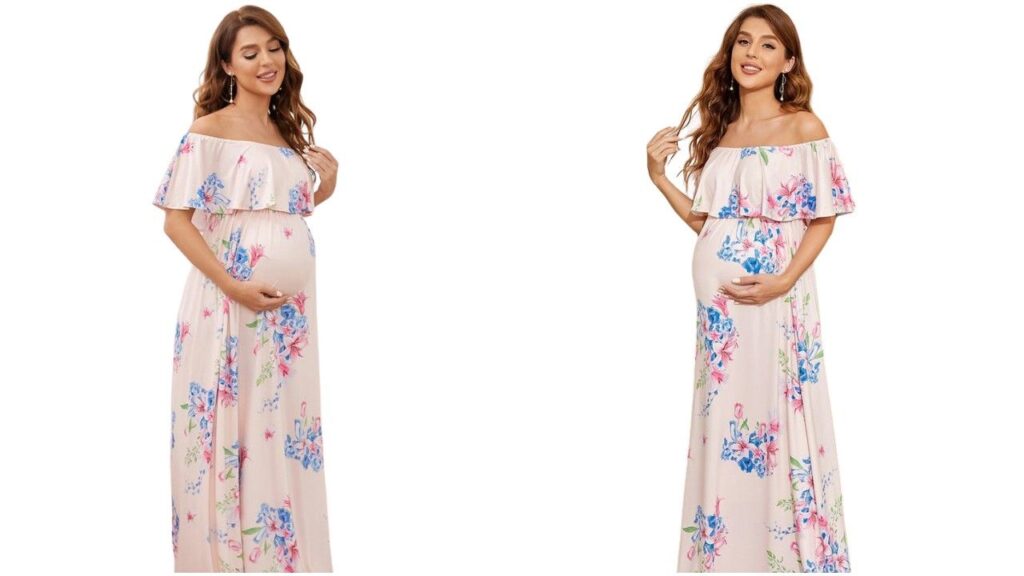 Baby Shower Dress With Flowers