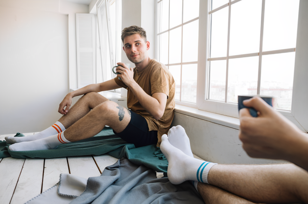 White with White Tube Socks