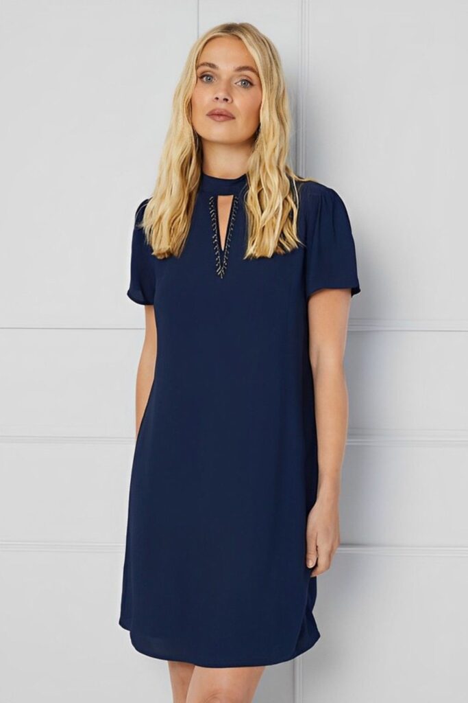 Neck Shift Dress