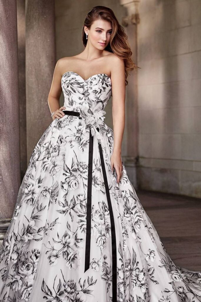 The Appeal of Black and White Wedding Dresses