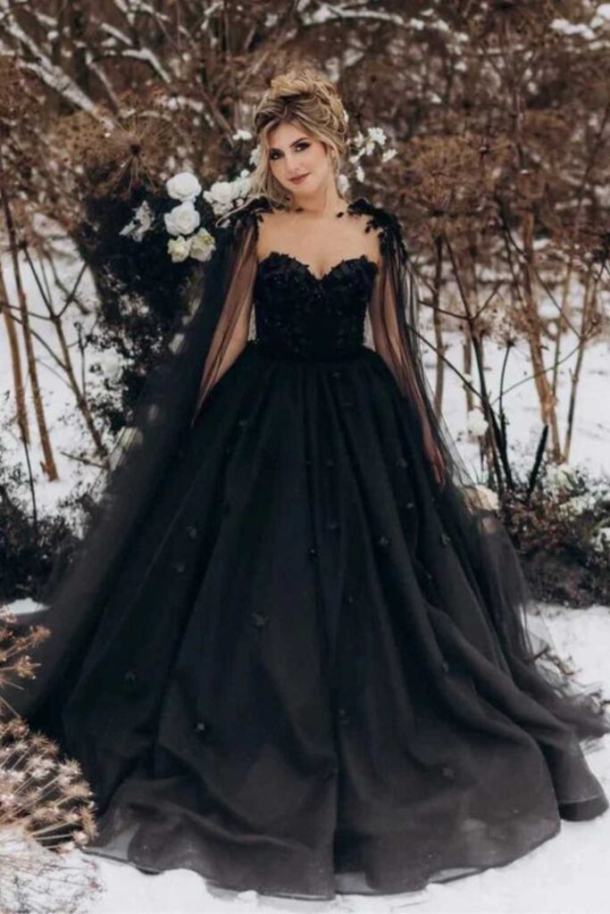 Black Dresses for Gothic-Themed Weddings