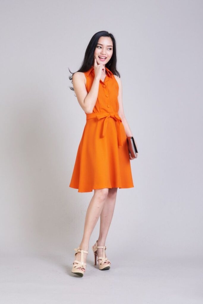 Styling an Orange Dress Casually